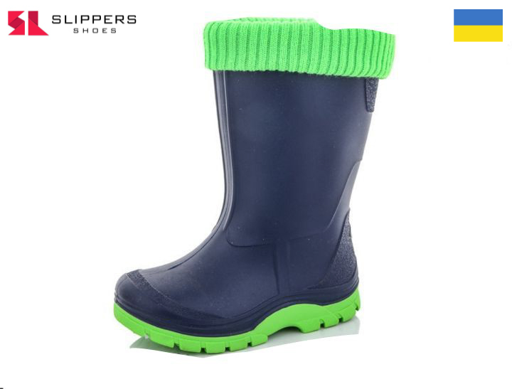 Сапоги Slipers (24-35) СД 2-2 синій (деми)