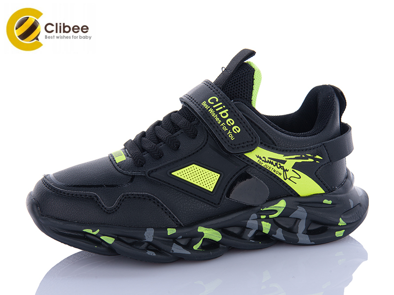 Кроссовки Clibee-Apawwa (33-38) EC280 black-green (деми)