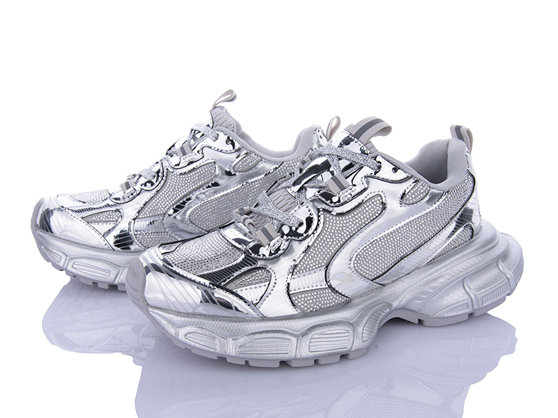 Кроссовки Clibee (35-39) A1335 white-silver (деми)