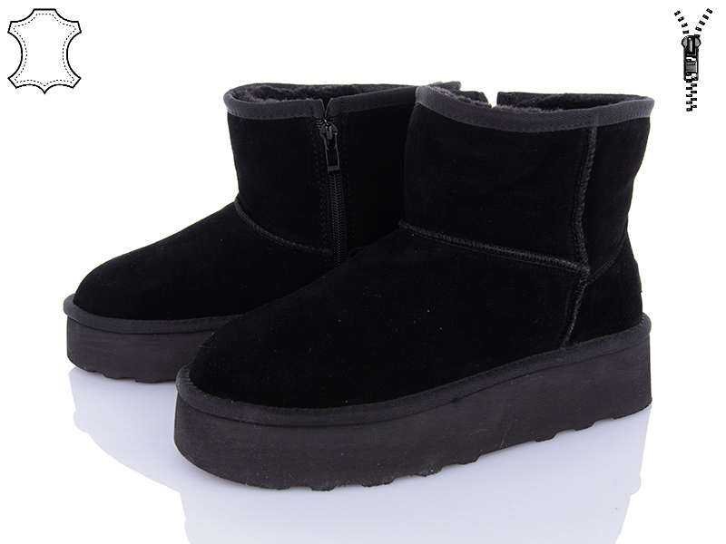 Угги PL PS (36-41) 5854 black (зима)