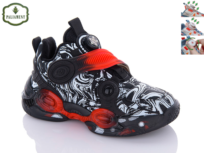 Кроссовки Paliament (36-41) 601-333black-red (деми)