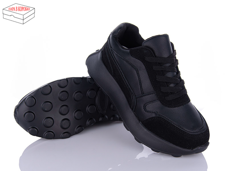 Кроссовки Ailaifa (36-41) 2399-1 all black піна (деми)
