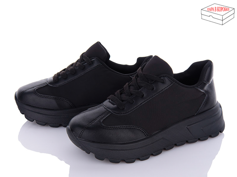Кроссовки Ailaifa (36-41) 2382 all black (деми)