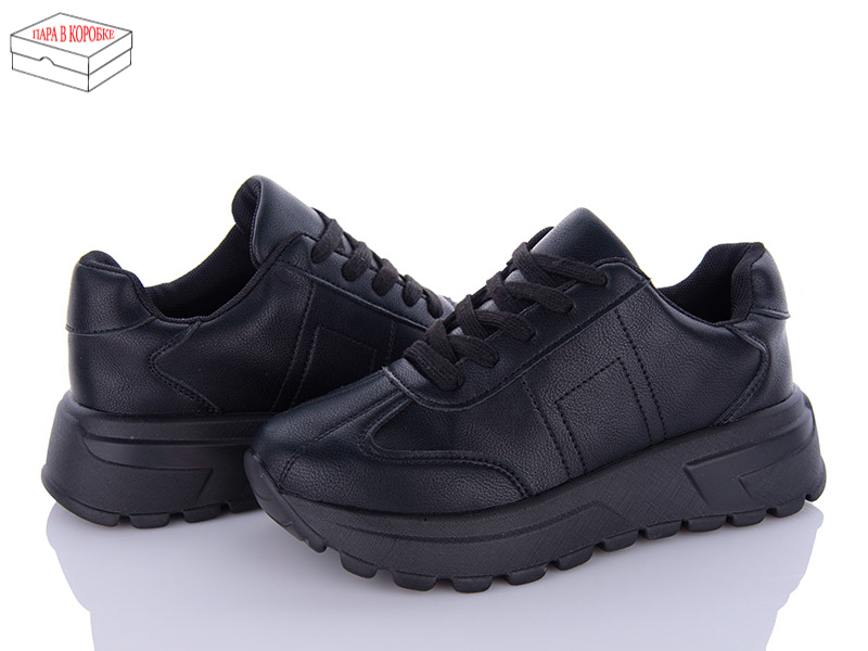 Кроссовки Ailaifa (36-41) 2387-1 all black піна (деми)