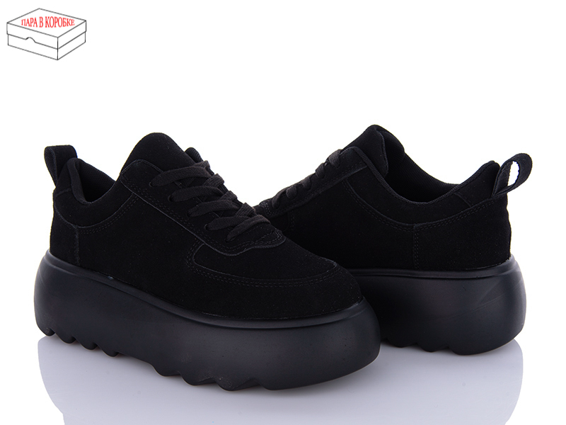 Кроссовки Ailaifa (36-41) 6035 all black (деми)