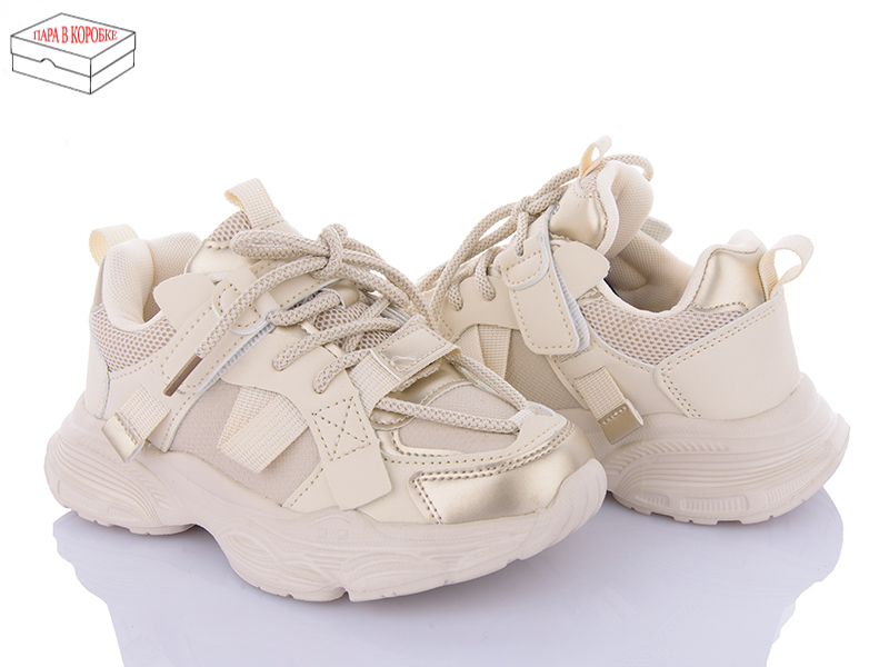 Кроссовки Цветик (33-38) LC820 beige (деми)