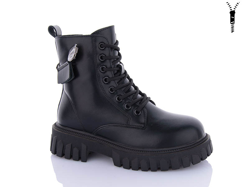 Ботинки QQ Shoes (36-41) 5255 black (зима)
