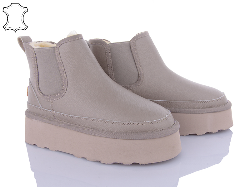 Угги PL PS (36-41) 5854-14 khaki (зима)