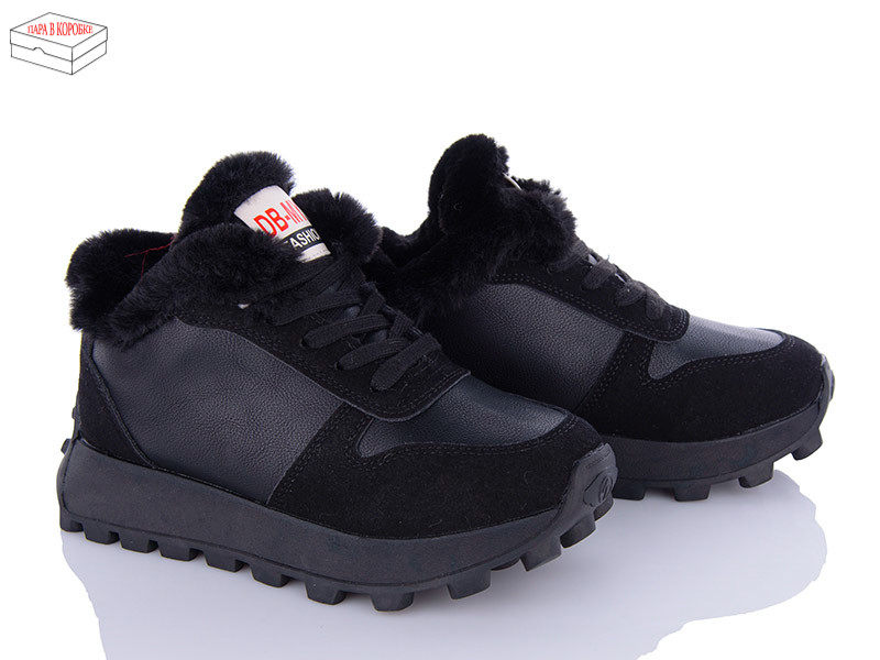 Кроссовки Ailaifa (36-41) 2301 all black (зима)