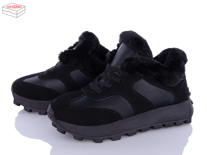 Кроссовки Ailaifa (36-41) 2312 all black (зима)