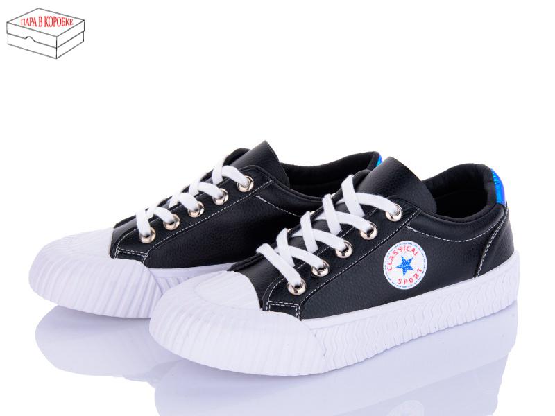 Кеды M8 (36-41) ST9078 black (деми)