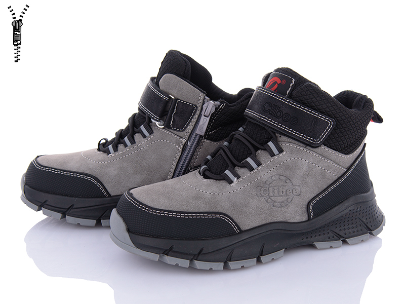 Ботинки Clibee (33-38) KC520 grey-black (деми)