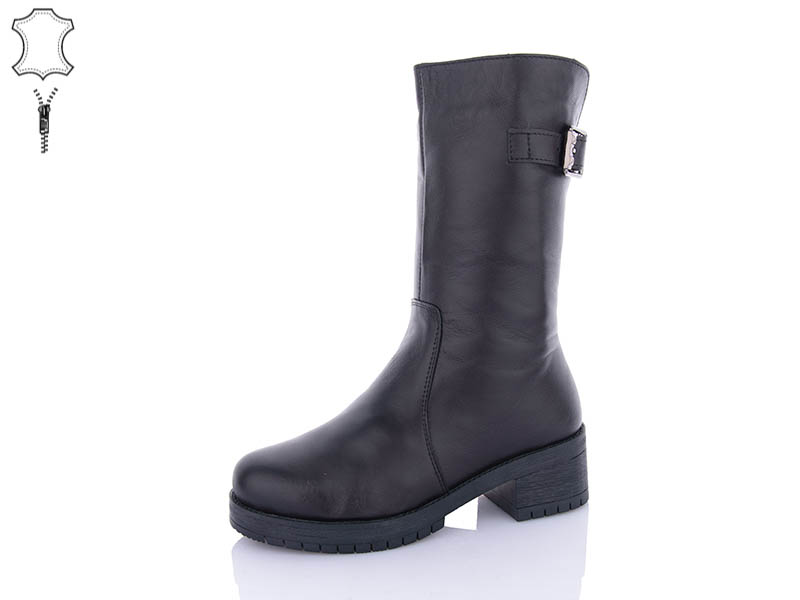 Ботинки ABA (36-41) 628 black (зима)