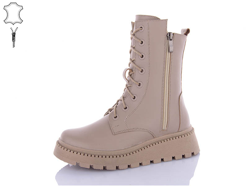 Ботинки QQ Shoes (36-41) 217B beige (зима)