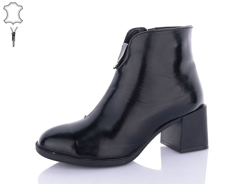 Ботинки QQ Shoes (36-41) 641-1 лак-black (зима)