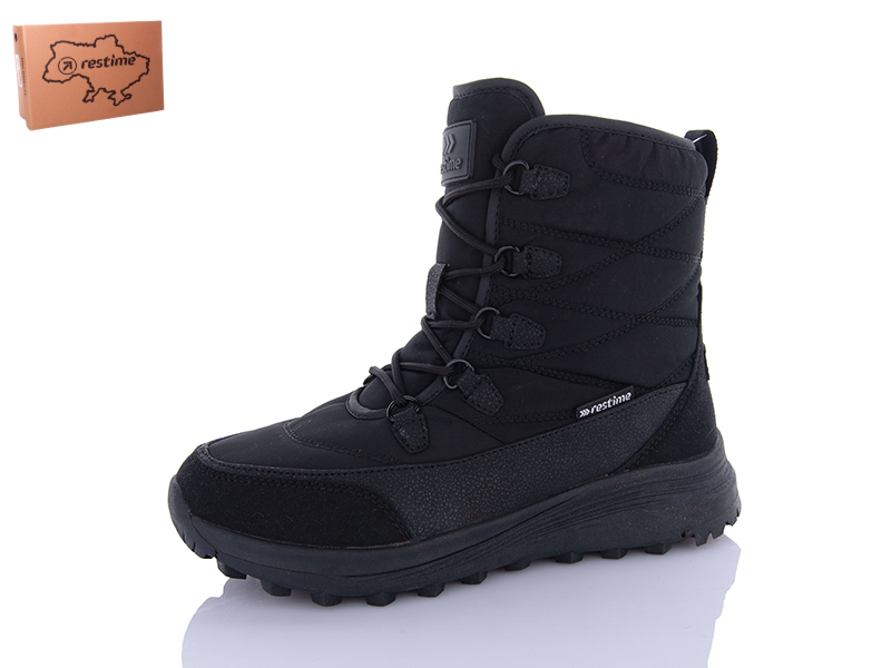 Ботинки Restime (36-41) AWZ24305 black (зима)