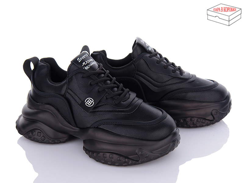 Кроссовки Ailaifa (36-41) 8112 all black (деми)
