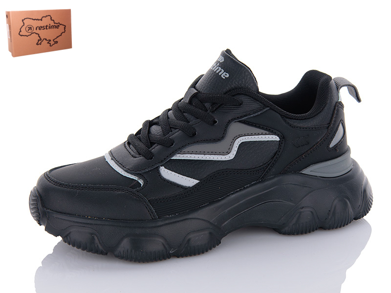 Кроссовки Restime (36-41) YWO23204 black (деми)