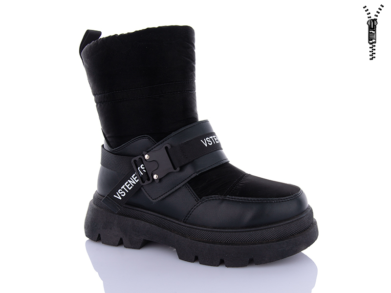 Дутики QQ Shoes (36-41) JP27 black (зима)