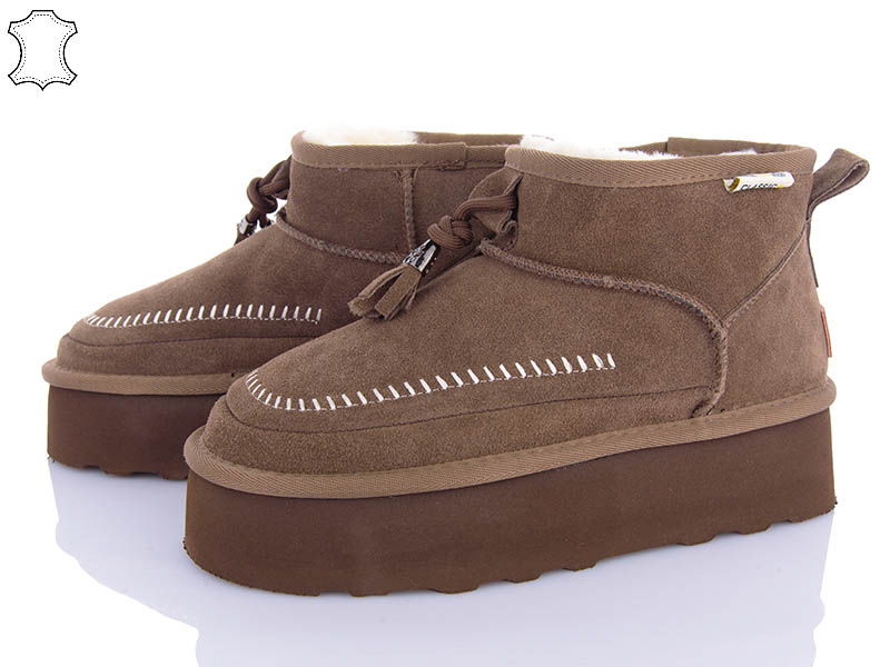 Угги PL PS (36-41) 5854-27 brown (зима)