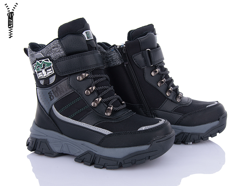 Ботинки OkShoes (32-37) A30404 black (зима)