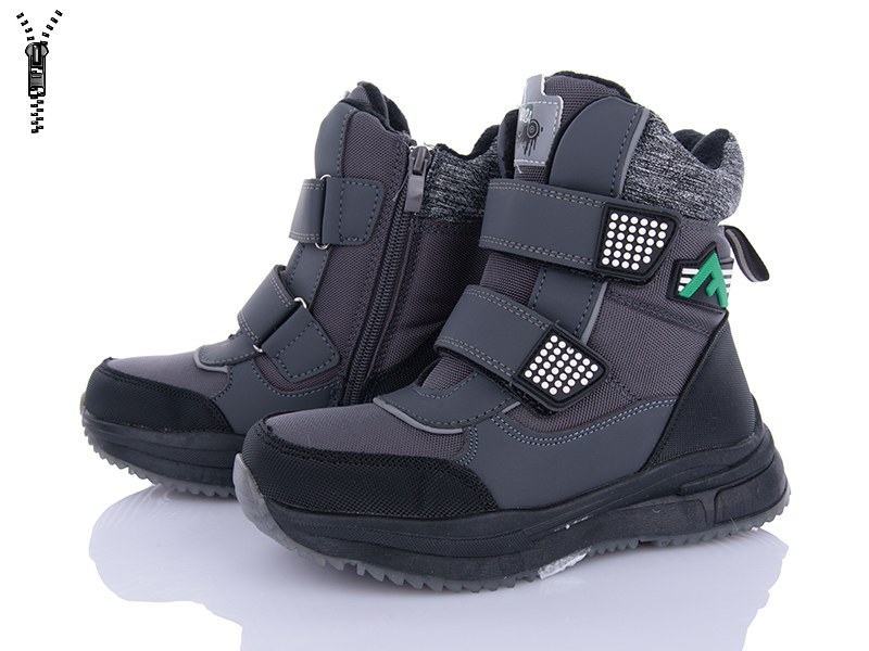 Ботинки OkShoes (32-37) A30409 grey (зима)