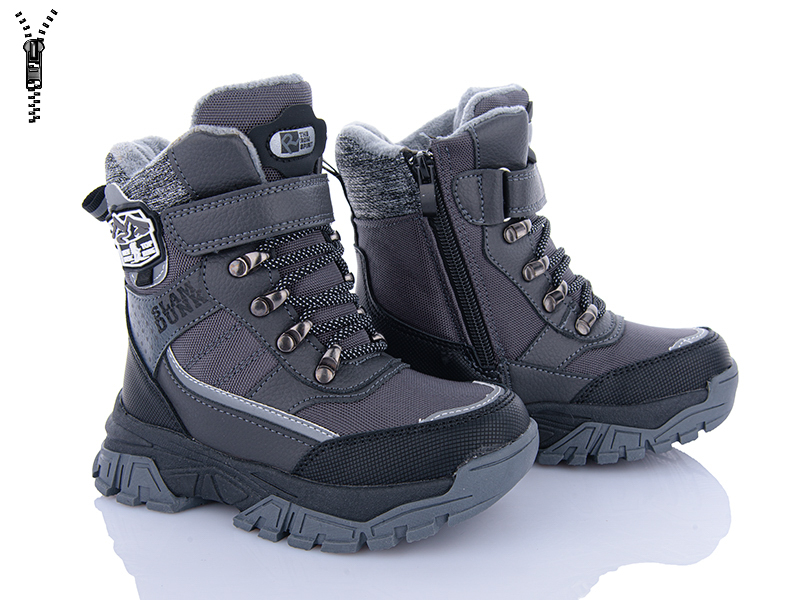 Ботинки OkShoes (27-32) B30404 grey (зима)