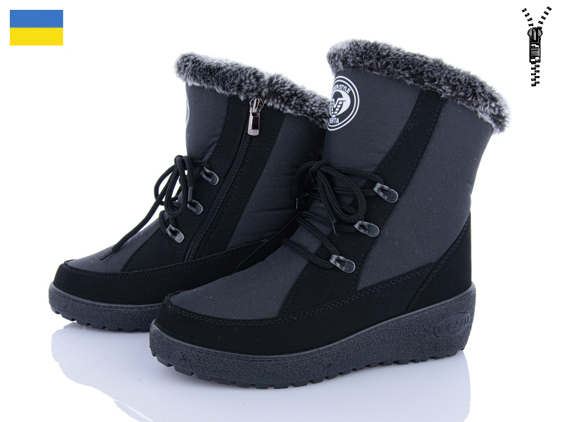 Дутики Paolla (37-41) T3 чорний (зима)
