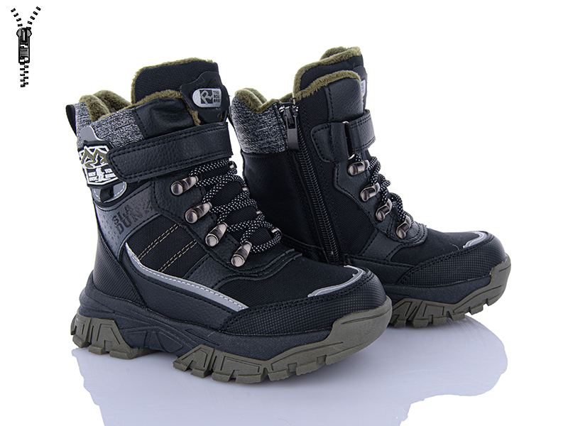Ботинки OkShoes (27-32) B30404 green (зима)