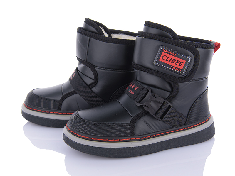 Ботинки Цветик (27-32) HB526 black-red (зима)