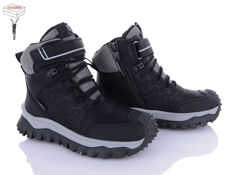 Ботинки Цветик (32-37) HC525 black-grey (зима)