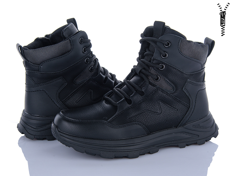 Ботинки OkShoes (32-37) C1102 black (зима)