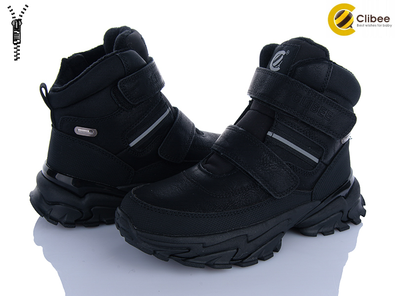 Ботинки Цветик (32-37) HC385 black-grey (зима)