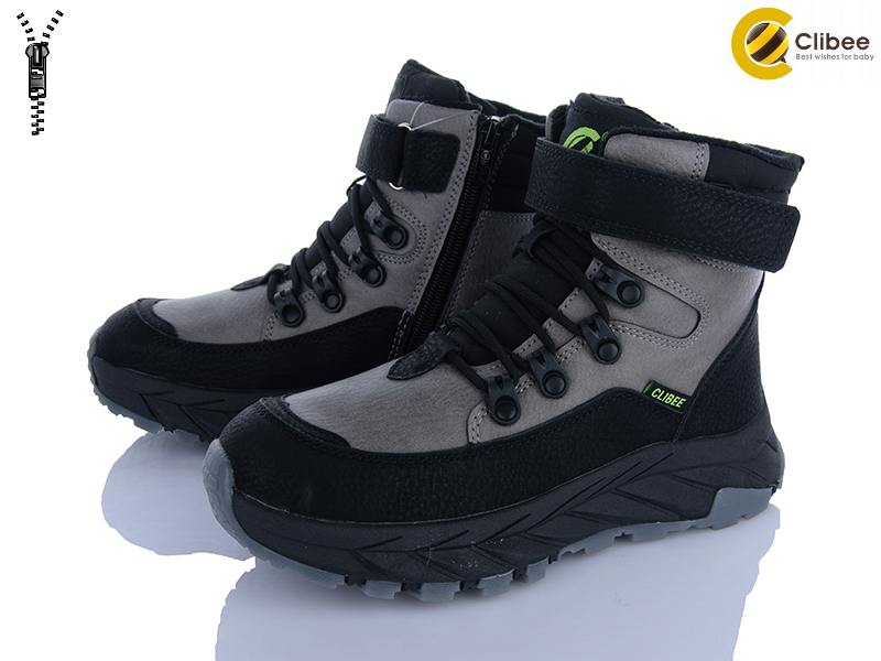 Ботинки Цветик (32-37) HC527 grey-green (зима)