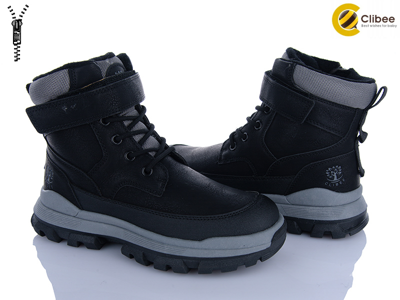 Ботинки Цветик (32-37) HC528 black-grey (зима)