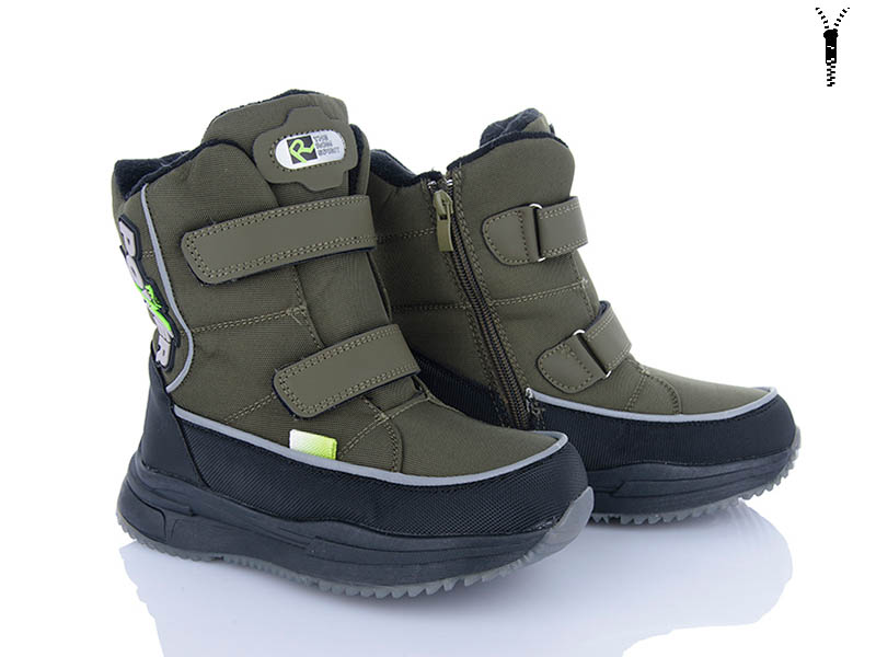 Ботинки OkShoes (32-37) A30407 green (зима)