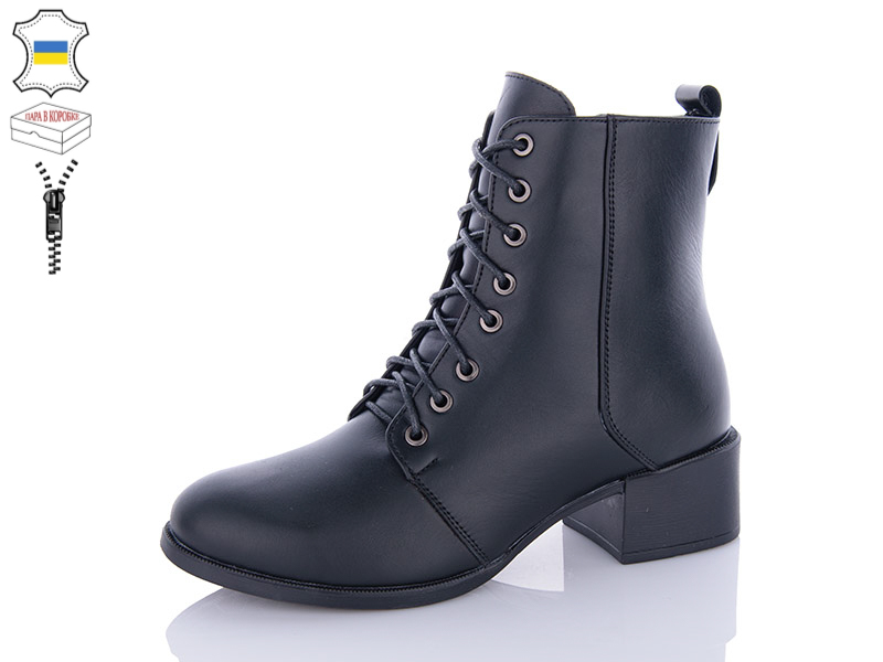 Ботинки QQ Shoes (36-41) 208 чорний (зима)