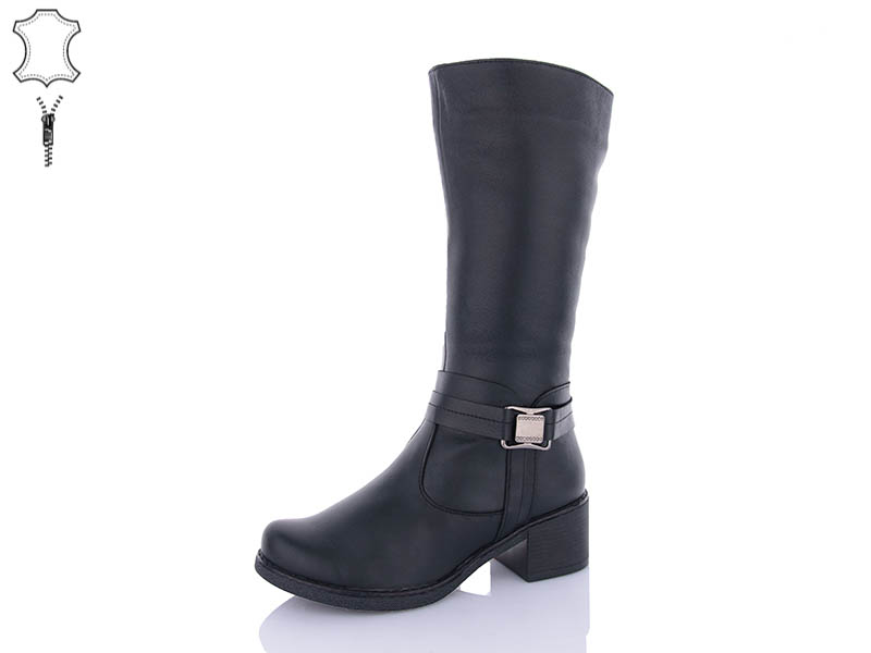 Сапоги QQ Shoes (36-41) 244 чорний (зима)