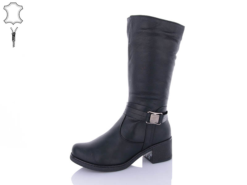 Сапоги QQ Shoes (39-42) 244D чорний (зима)