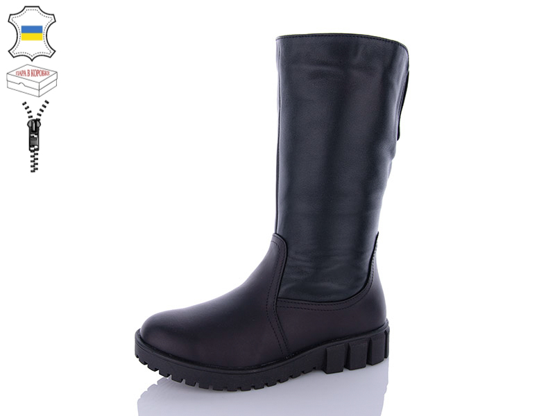 Сапоги QQ Shoes (39-42) 436 чорний (зима)