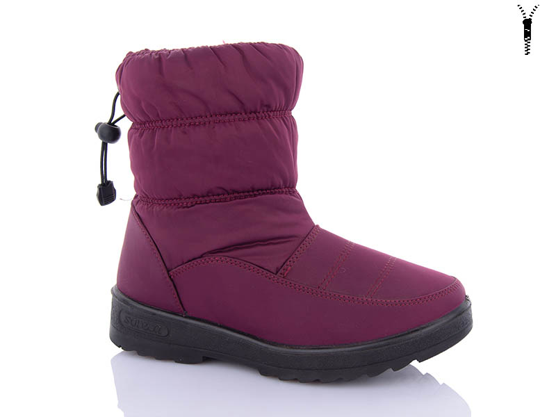 Дутики QQ Shoes (36-41) D21R141 wine (зима)