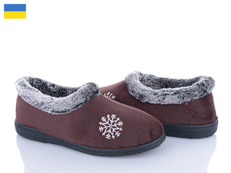 Тапочки DeMur (37-41) 039 коричневий (зима)