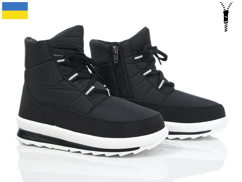 Дутики DeMur (37-41) G811 чорно/біл (зима)