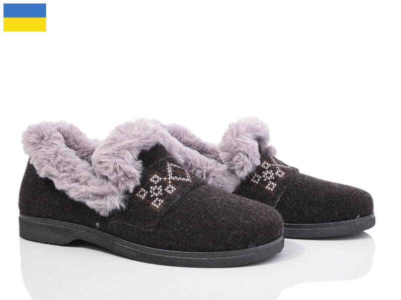 Тапочки DeMur (37-41) ТА2101B коричневий (зима)