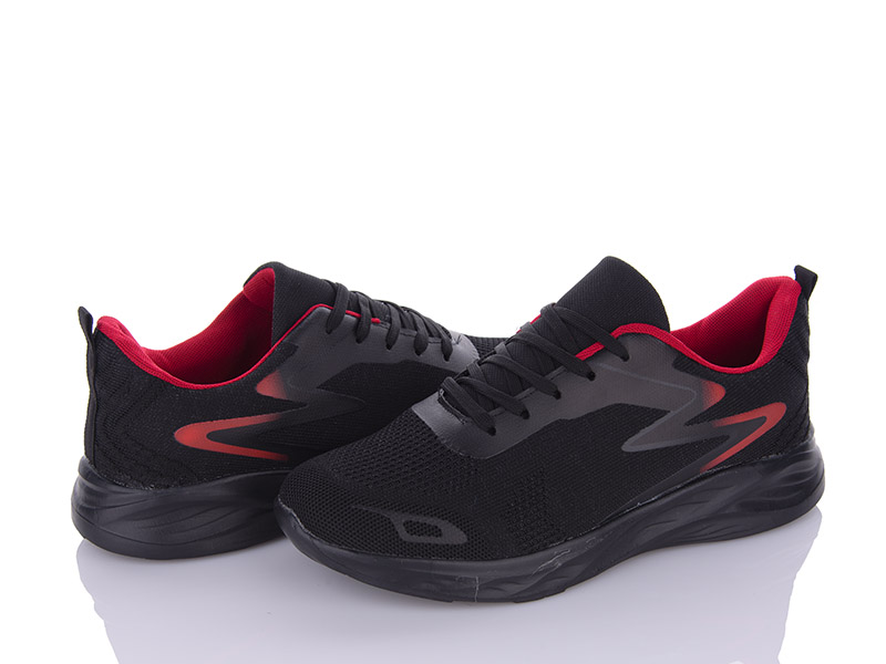 Кроссовки Wei Wei (41-46) 2535-1 black-red (лето)
