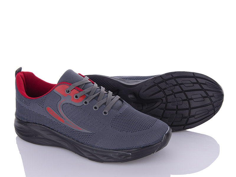 Кроссовки Wei Wei (41-46) 2559-6 d.grey-red (лето)