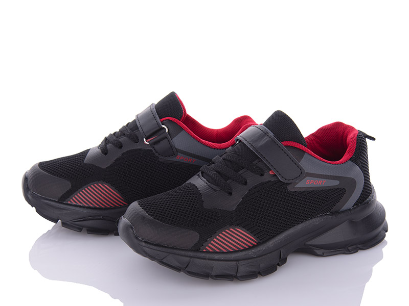 Кроссовки Wei Wei (32-37) 2603-1 black-red (деми)