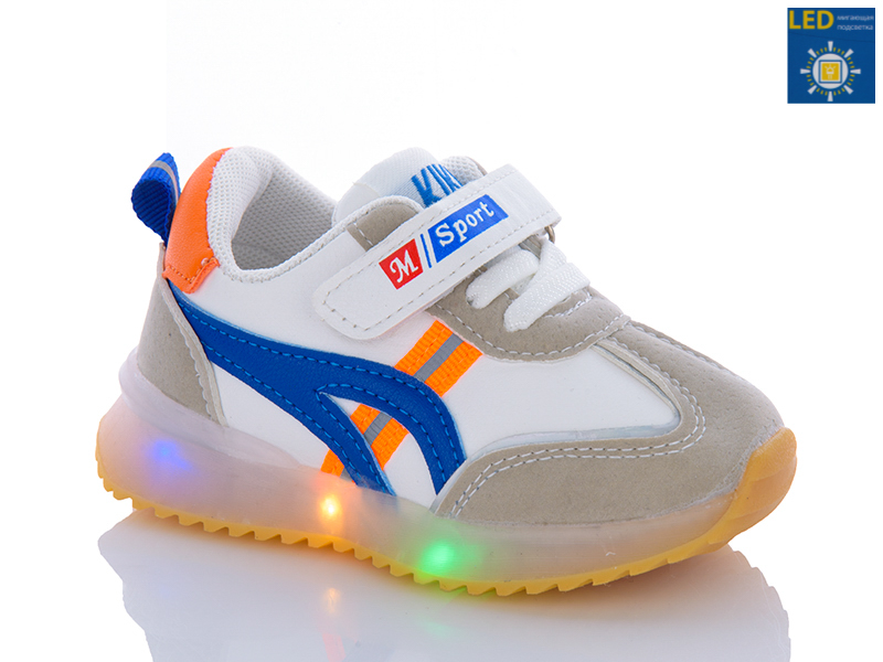 Кроссовки Леопард (22-26) A522 blue LED (деми)
