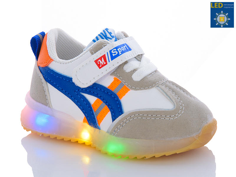 Кроссовки Леопард (16-20) B522 blue LED (деми)