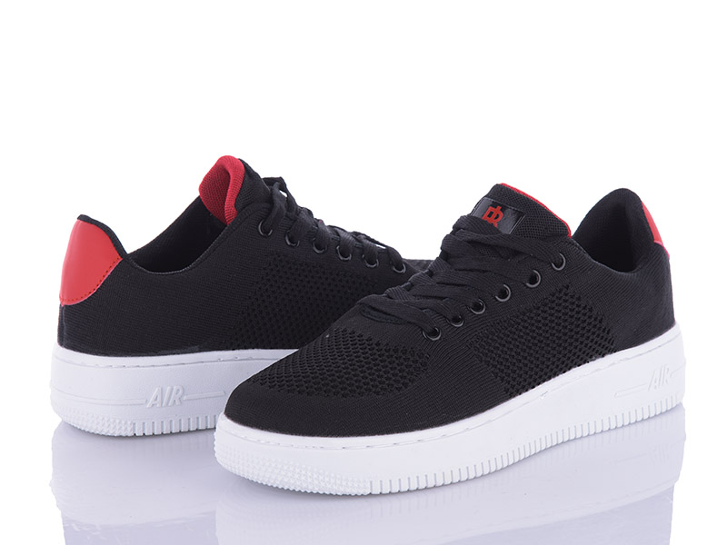 Кроссовки BULL (36-41) RB015-3 black-red (лето)